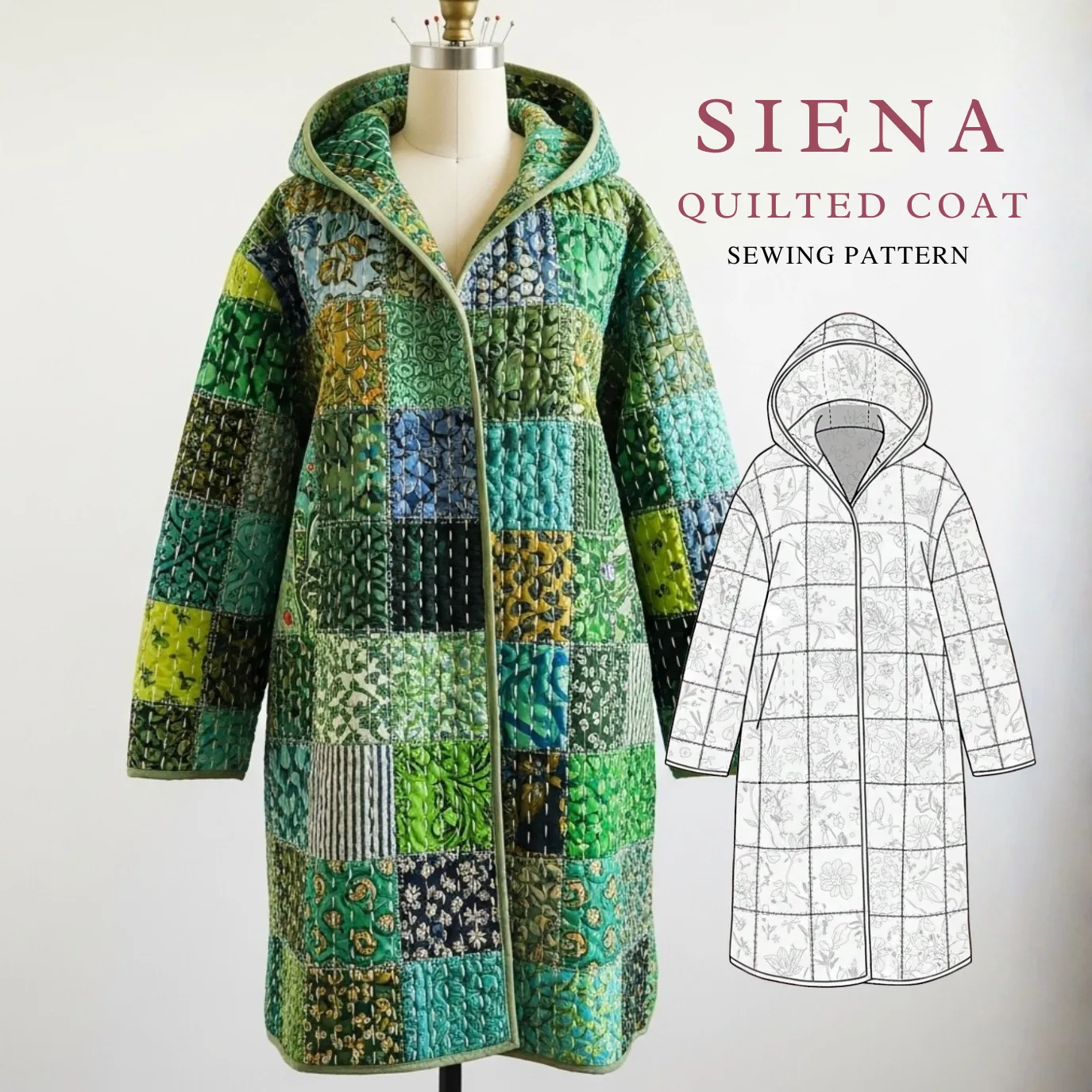 Siena Quilt Coat Sewing Pattern — get the full pattern on Etsy