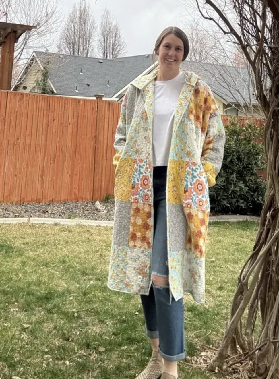 Customer review photo — handmade Siena Quilt Coat