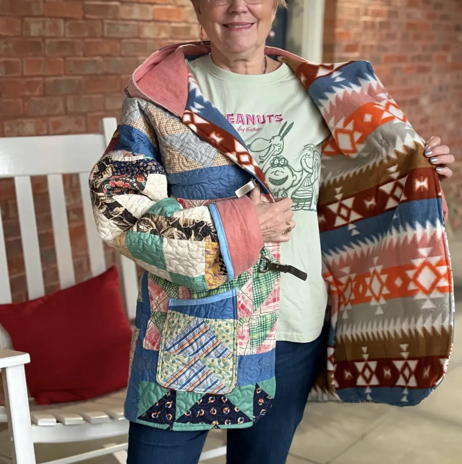 Customer review photo — handmade Blossom Quilted Vest