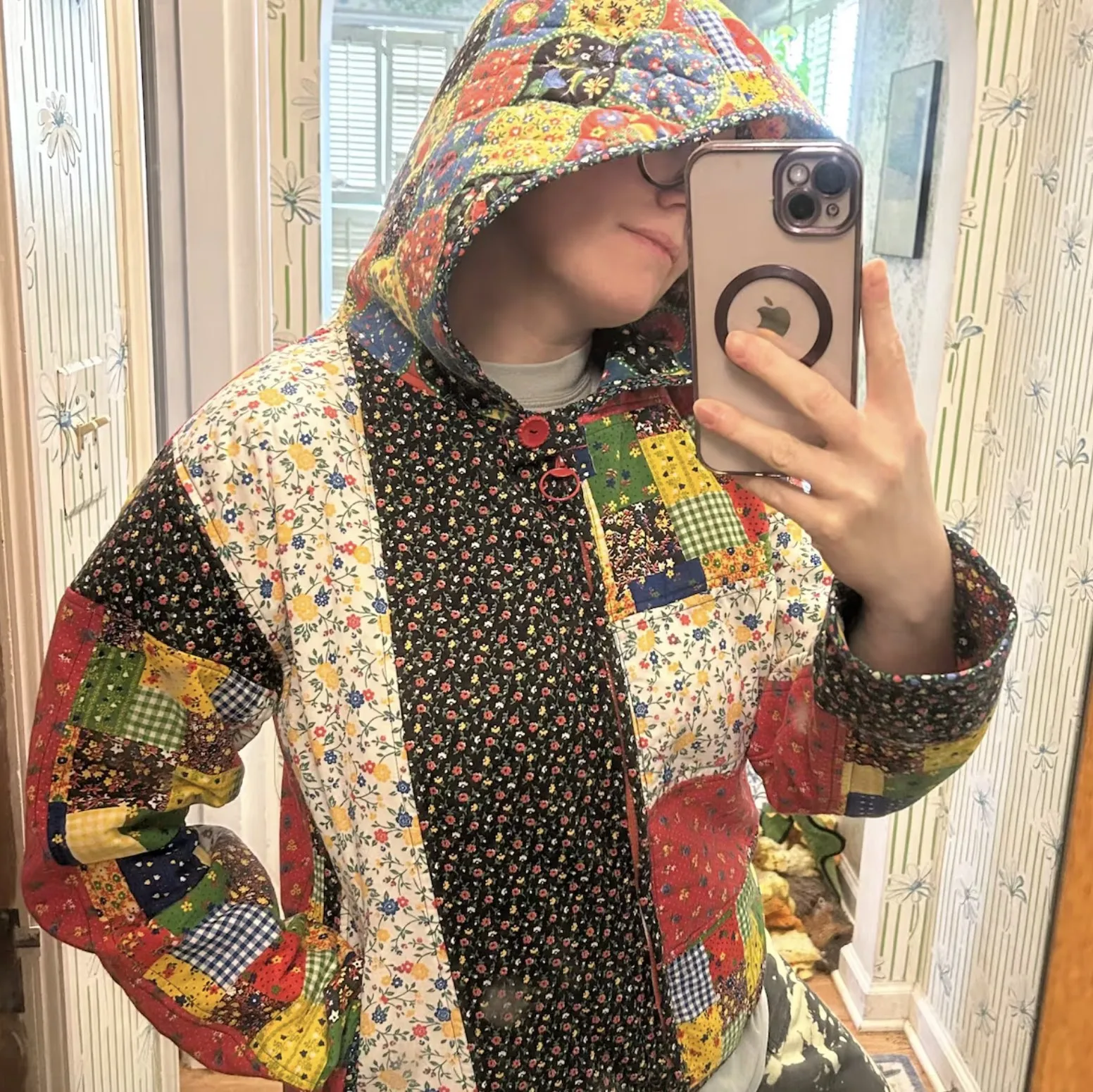 Customer review photo — handmade Blossom Quilted Coat