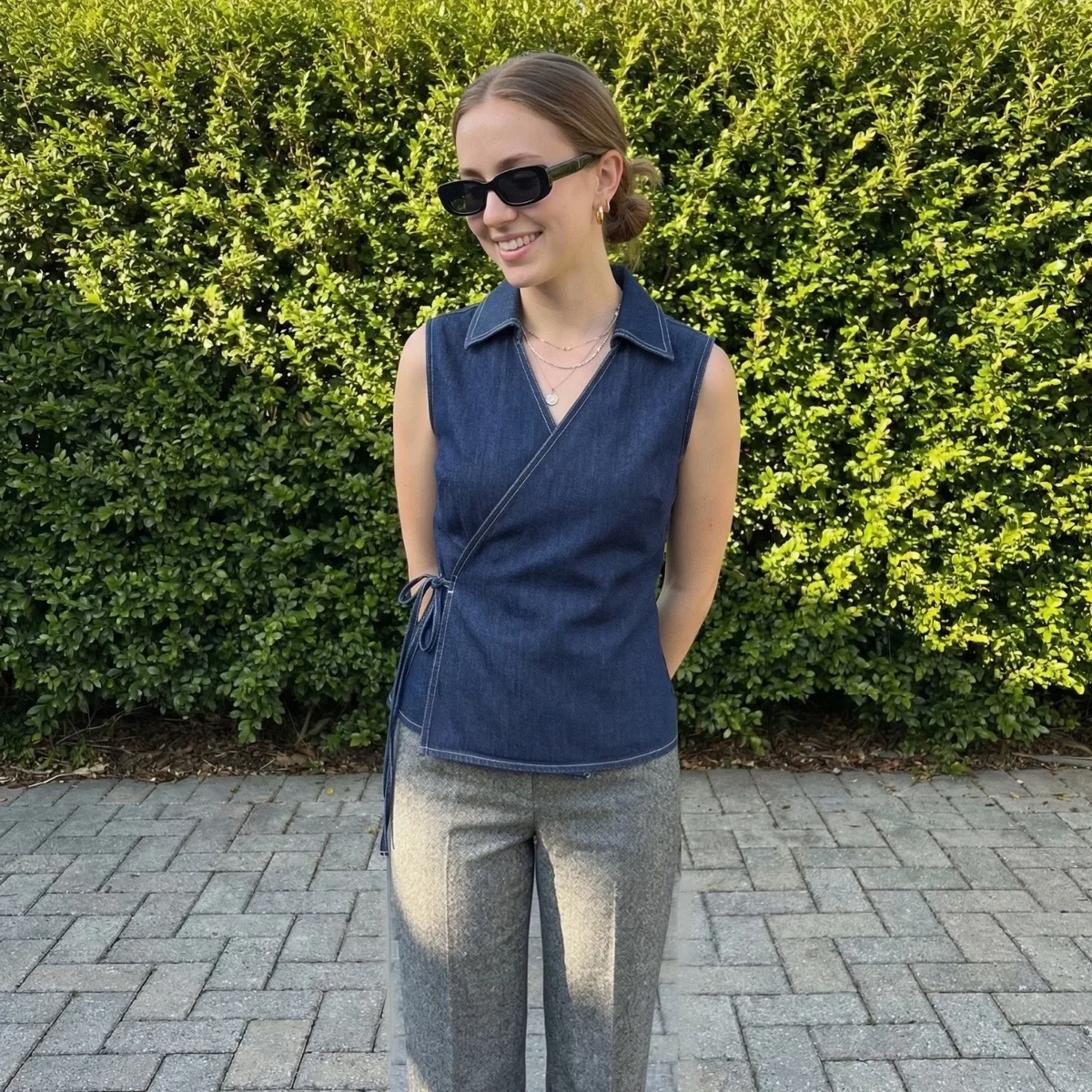 Side Tie Tank Blouse