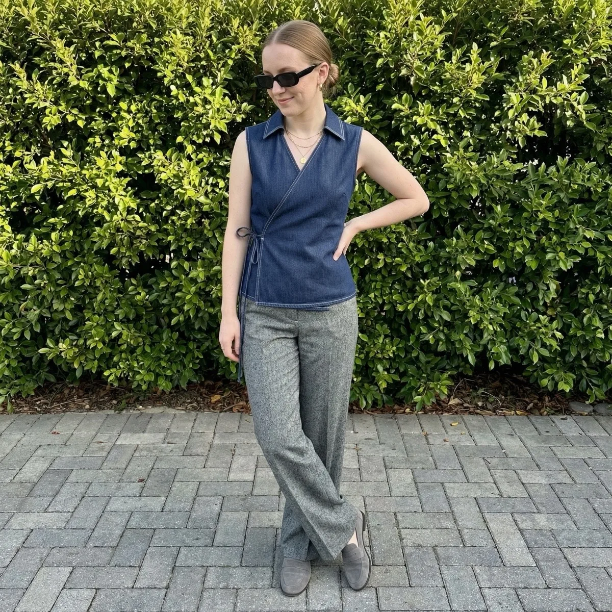 Side Tie Tank Blouse