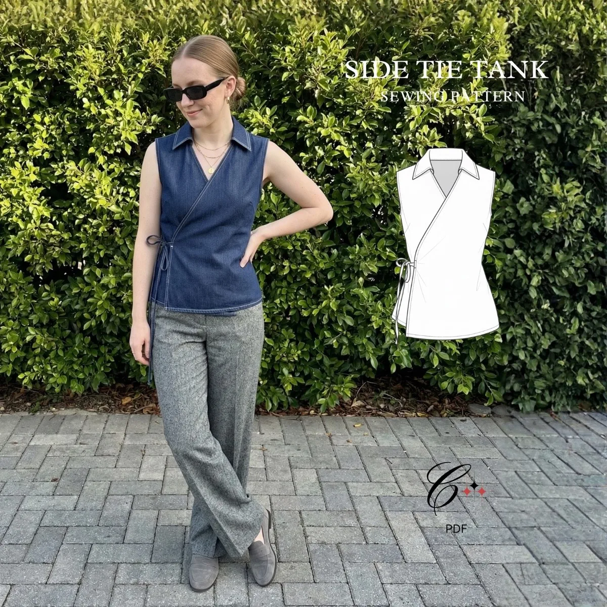 Side Tie Tank Blouse